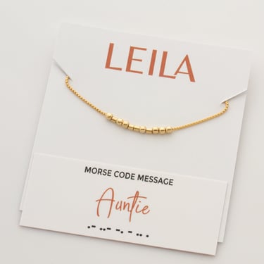 Auntie - Hidden Morse Code Message Bracelet, Bracelet for New Aunt, Auntie Bracelet, Minimalist Beaded Bracelet, Auntie Gift 
