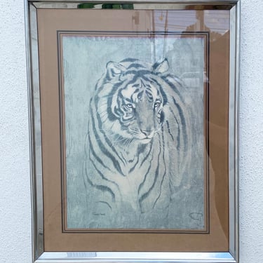 Chrome Framed Tiger Print