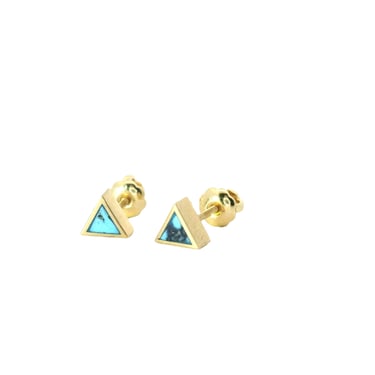 SECONDS JEWELRY: Triangle Stud Earrings - Turquoise