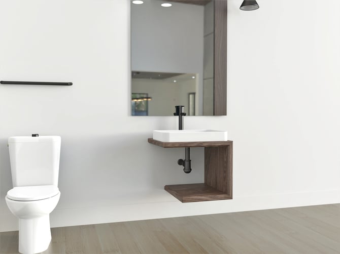 Floating Bathroom Vanity Wood / Scandinavian / urban restroom / Modern Vanity / Rustic Furniture / contemporary / Waterfall vanity / Custom 