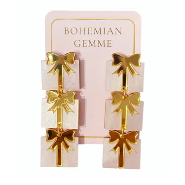 Sample Sale White Present Dangle Earrings