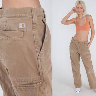 Carhartt Pants Women's 25 Workwear Wide Leg Boyfriend Low Rise Work Pants  Baggy Cargo Straight Leg Vintage 1990s Streetwear Extra Small xs 2