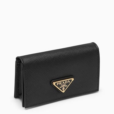 Prada Black Saffiano Leather Card Case Women
