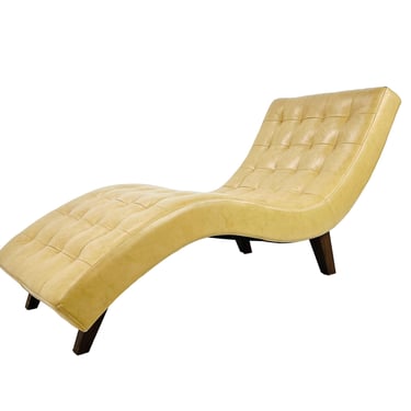 #1566 Leather Wave Chaise Lounge