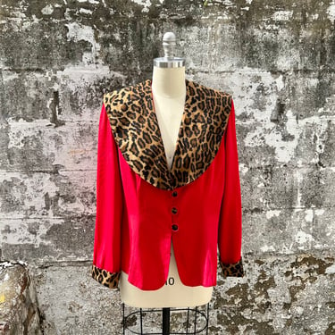 1990s does 1940s Red Leopard Jacket 