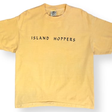 Vintage 90s “Island Hoppers” Florida Keys Single Stitch Double Sided Skull & Bones Graphic T-Shirt Size Large 