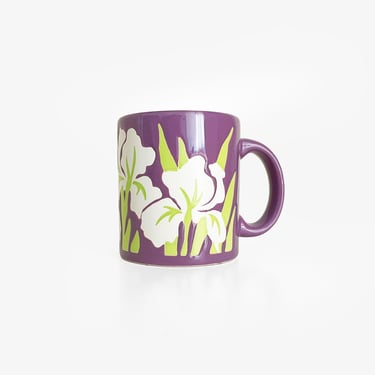 Purple Iris Flower Ceramic Coffee Mug by Waechtersbach West Germany 