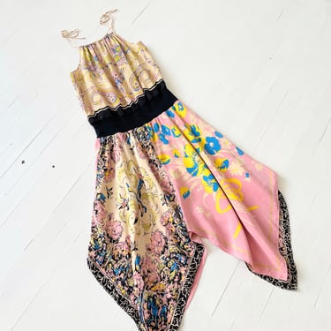 Y2K Betsey Johnson Silk Handkerchief Dress 