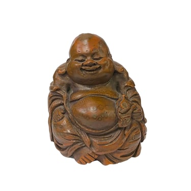 Chinese Bamboo Carved Happy Buddha Ru Yi Figure Display ws2177E 