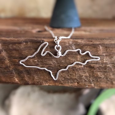 Upper Peninsula of Michigan Necklace - UP Necklace - Upper Peninsula Necklace in Silver or Gold - Michigan UP 