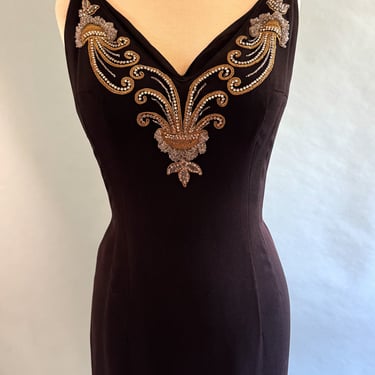 Stunning Early 1960s "Mr Blackwell"  Custom made Two Piece Beaded Gown with matching caplet and letter of authenticity !  ---Size  Medium 