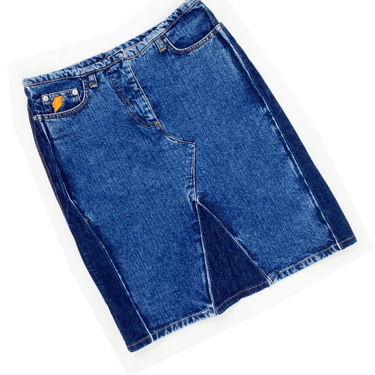 Wild &amp; Lethal Trash 90s patchwork denim skirt