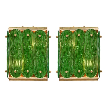 Murano Glass Emerald Green Sconces