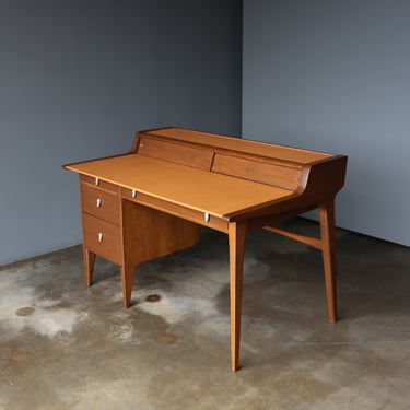 John Van Koert Walnut Leather Top Desk for Drexel, c.1965