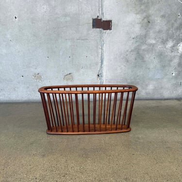 Mid Century Large Walnut Magazine Rack By Arthur Umanoff