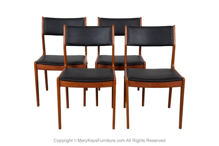 Mid-Century Modern Vintage Teak Dining Chairs four 