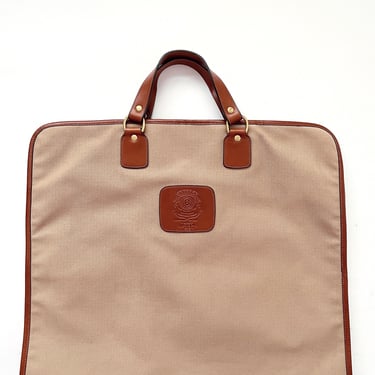 Vintage Ghurka Khaki Valet Bag with Plaid Lining 