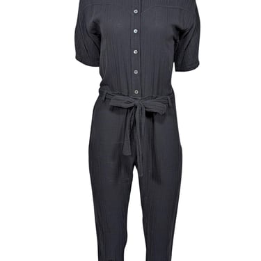 Xirena - Black Cotton Gauze Belted Jumpsuit Sz XS