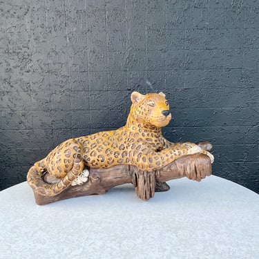 Ceramic Large Leopard Statue