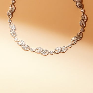 Sparkling 14K White Gold Diamond Link Bracelet, 1 TCW Diamond-Encrusted Tennis Bracelet, 7 1/8" L 