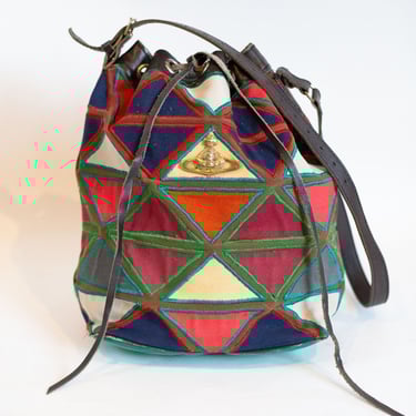 Vintage Vivienne Westwood Multicolor Leather + Canvas Orb
