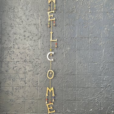 Brass “Welcome” Hanging Sign