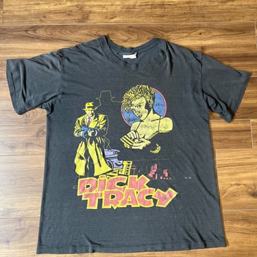 Vintage 90s Dick Tracy Paper Thin Madonna Movie Black tee t shirt S M 