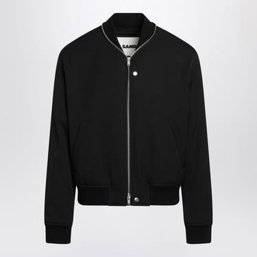 Jil Sander Black Wool Gabardine Bomber Jacket Men