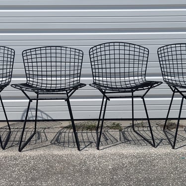 Vintage Harry Bertoia Black Side Chairs - set of 4 