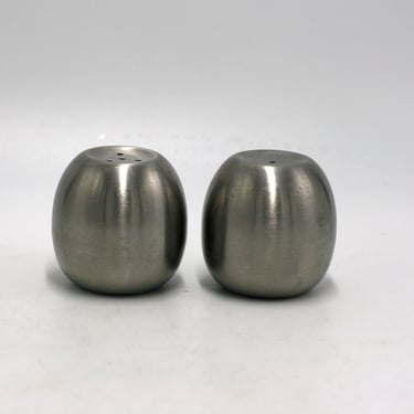 vintage Mid-Century Stainless-Steel Salt and Pepper Shakers Made in Japan 