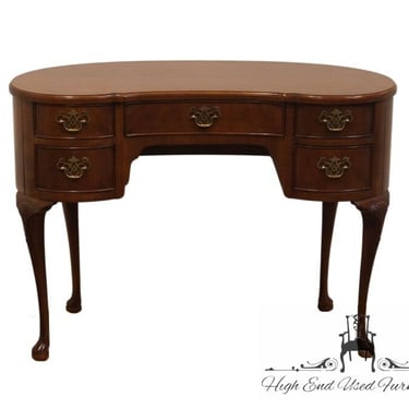 HENREDON FURNITURE Folio 10 Collection Traditional Banded Bookmatched Mahogany 42" Kidney Writing Desk 