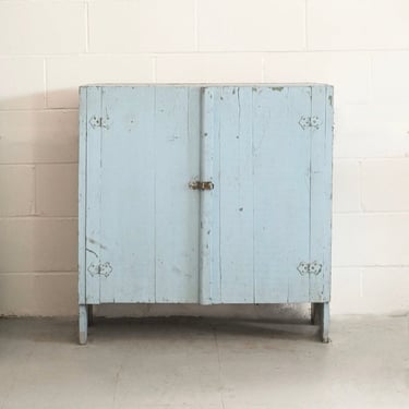 vintage blue jam cupboard