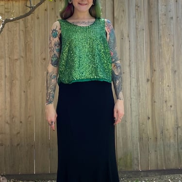 Vintage 1980’s Green Sequined Crop Top 