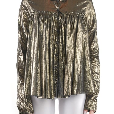 Gold Foil Pleat Back Blouse