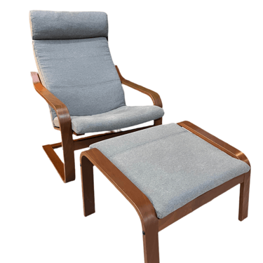 80s IKEA Poang Leather Chair & Ottoman | Revival Vintage - North