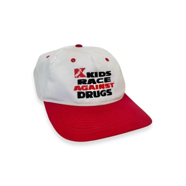 vintage racing hat / 90s snapback / 1990s KMart Kids Race Against Drugs snapback hat cap 