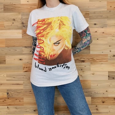 1990 Madonna Vintage Blond Ambition World Tour Tee T Shirt 