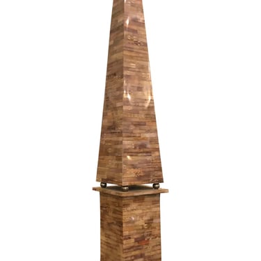 Vintage 28” Neoclassical Marble Veneer Obelisk 