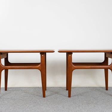 Teak Danish Side Table Pair by Trioh - (D1027) 