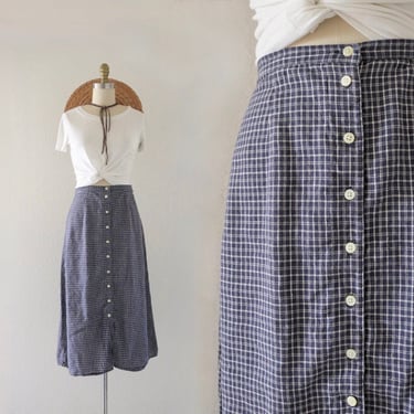micro plaid linen skirt 26-30 
