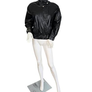 NBL North Beach Leather 1980s New Wave Black Leather Bomber Coat I Jacket I Sz Med I Michael Hoban 