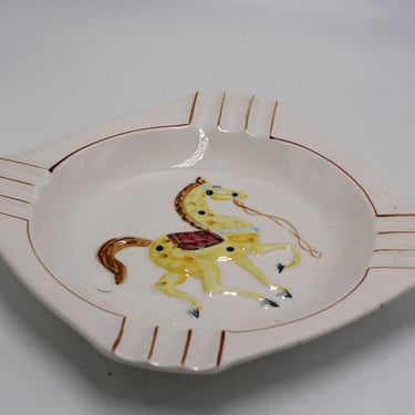vintage ashtray with prancing horse made in Japan 