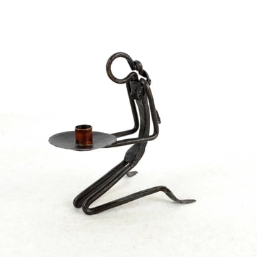 Figures candlesticks hallmark iron forged 50s 60s brutalism candlestick candles vintage design candlestick mid century handicraft 