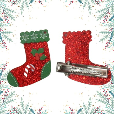 Christmas Hair Clip Stocking Barrette 