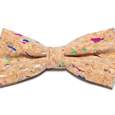Retro Cork Bow Tie Colorful Confetti 