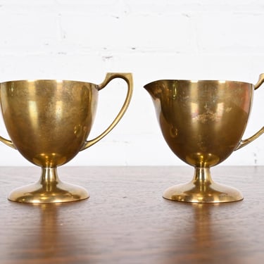 Art Deco Bronze Cream and Sugar Bowls by Dirilyte