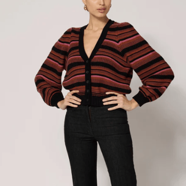 Bethany Sweater Cardigan in Black Multi