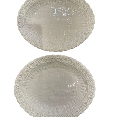 Pair European Creamware Platters
