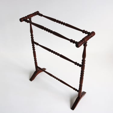 Antique Twisted Wooden Free Standing Towel Rack Clothing Butler Rack Bathroom Drying Rack Kitchen Towel Rail Stand Biedermeier 