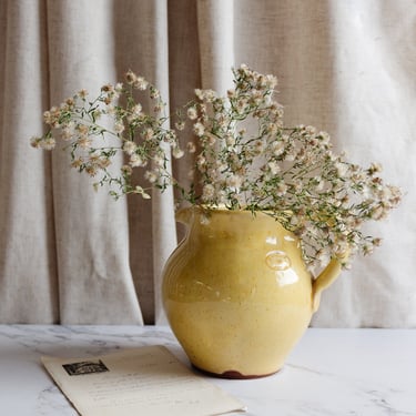 vintage french l'atelier du potier yellow pitcher